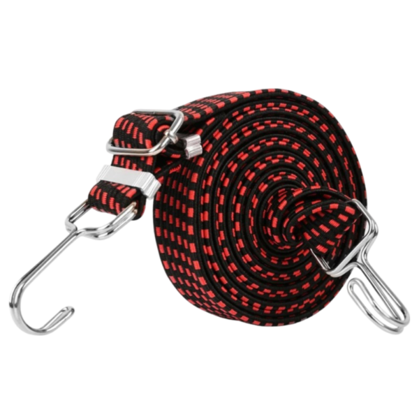 Flat Elastic Straps With Metal Hooks / 1/2m Heavy Duty Cord For Luggage Motorcycle Bike Accessories